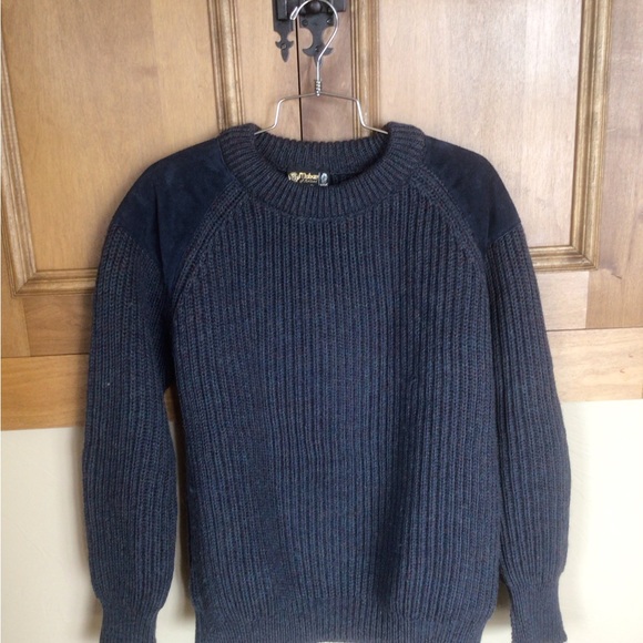 Men's Wool Navy Scottish Sweater by Maban of Scotland